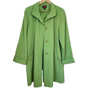 Vintage Gallery Lime Green Raincoat All-Weather Coat Size Large